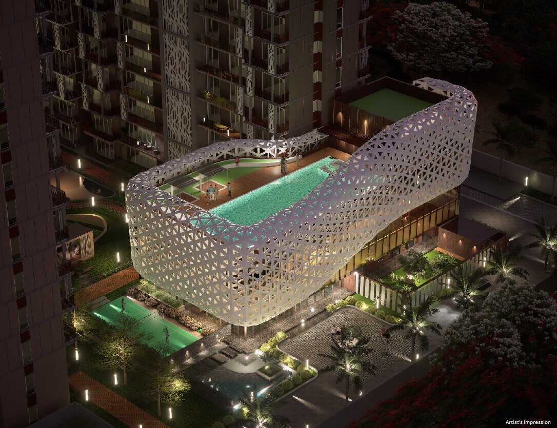 Rooftop swimming pool amenity at Eldeco La Vida Bella